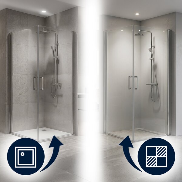 BPS-koupelny Čtvercový sprchový kout ZES KZ29A 80x80 chrom/transparent - bez vaničky