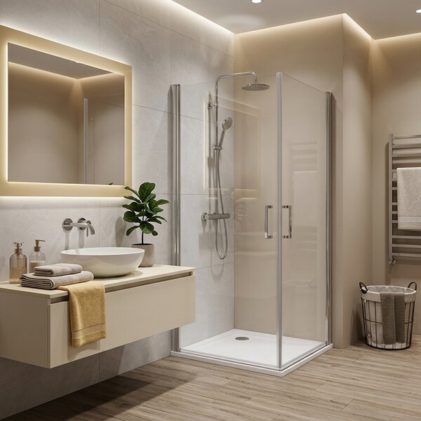 BPS-koupelny Čtvercový sprchový kout ZES KZ29A 80x80 chrom/transparent - bez vaničky