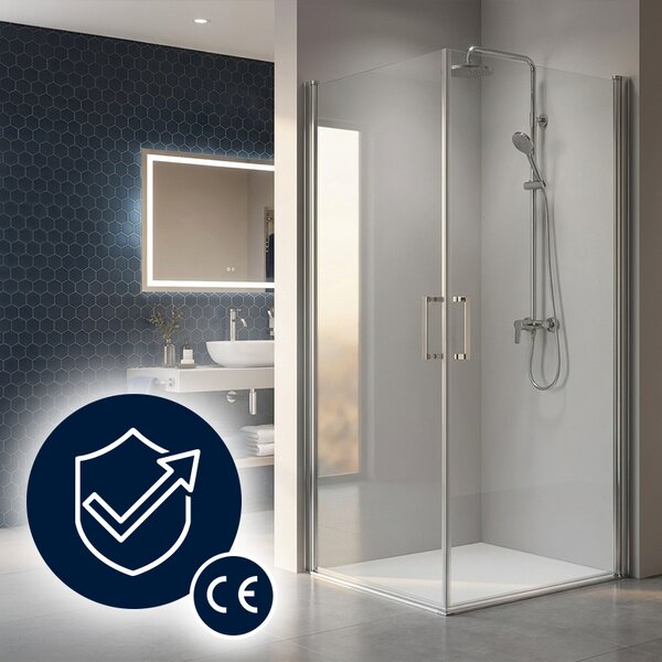 BPS-koupelny Čtvercový sprchový kout ZES KZ29A 80x80 chrom/transparent - bez vaničky