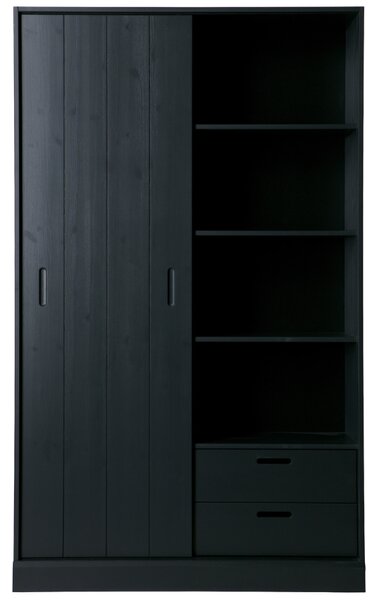 Hoorns Černá dřevěná skříň Shelpine 200 x 120 cm