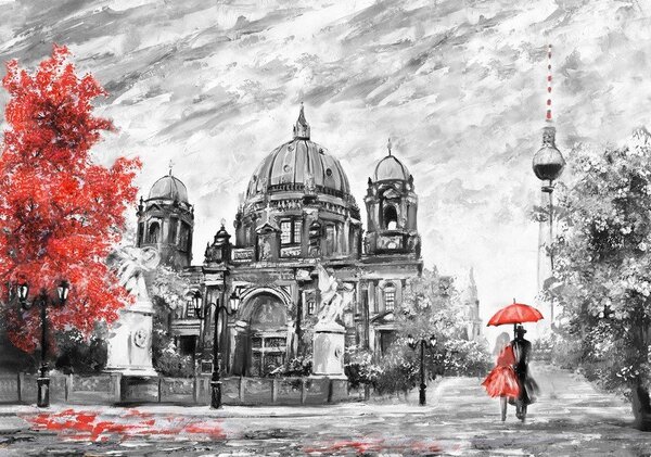 Postershop Fototapeta vliesová: Berlín (malovaný) - 184x254 cm