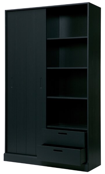 WOOOD Černá dřevěná skříň Shelpine 200 x 120 cm