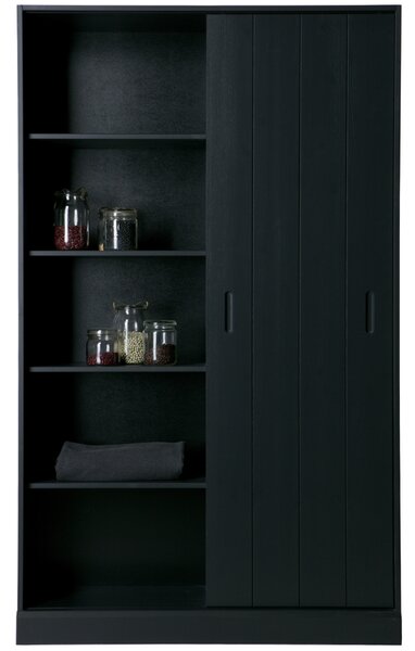WOOOD Černá dřevěná skříň Shelpine 200 x 120 cm
