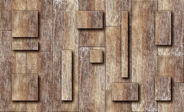 Postershop Fototapeta vliesová: Dřevěné obdélníky - 184x254 cm