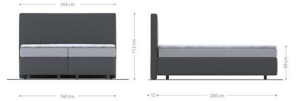 DELIFE Boxspring postel Dream-Well 160x200 cm manšestr béžová s taštičkovou pružinovou matrací a visco topperem