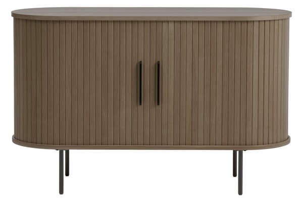 Hnědá komoda v dekoru dubu s posuvnými dveřmi 120x76x45 cm Nola – Unique Furniture