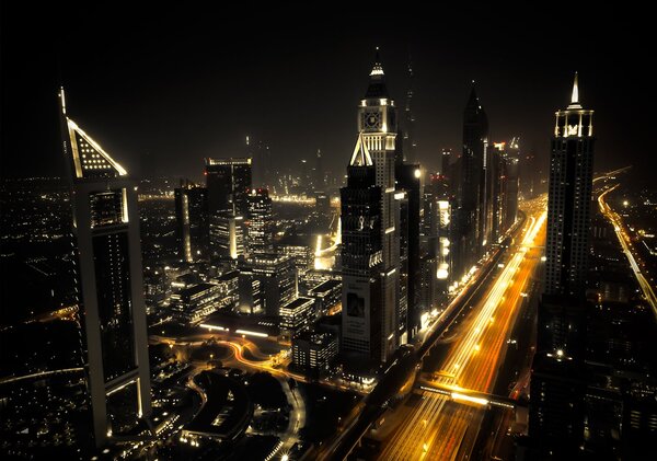 Postershop Fototapeta vliesová: Noční Dubaj (1) - 104x152,5 cm