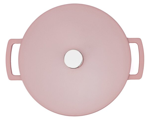Elmich Smaltovaný litinový hrnec Ember 24 cm - růžová