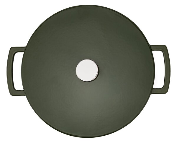 Elmich Smaltovaný litinový hrnec Ember 24 cm - olivově zelená