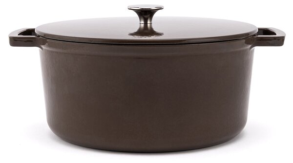 Elmich Smaltovaný litinový hrnec Ember 24 cm - hnědá