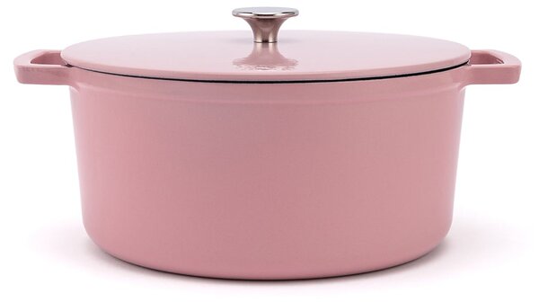 Elmich Smaltovaný litinový hrnec Ember 24 cm - růžová