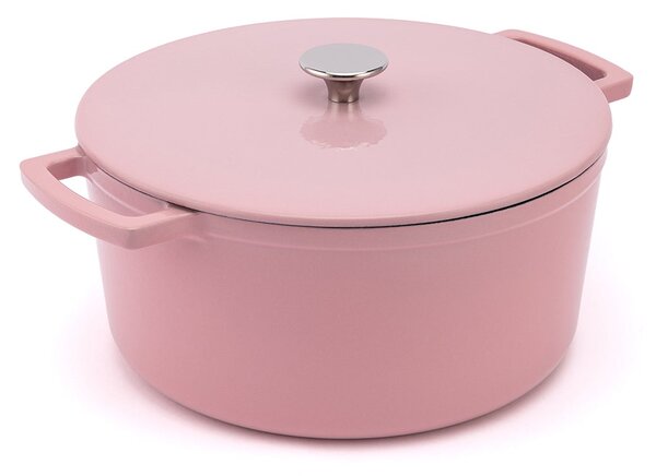 Elmich Smaltovaný litinový hrnec Ember 24 cm - růžová