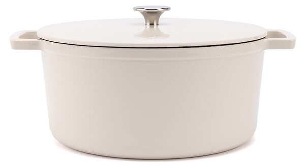 Elmich Smaltovaný litinový hrnec Ember 24 cm - krémově bílá