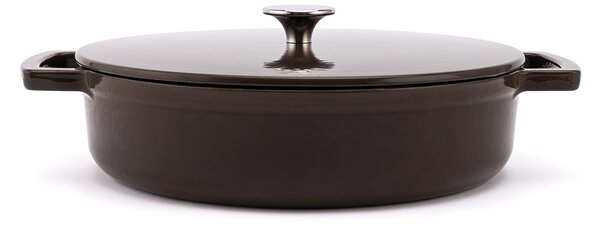 Elmich Smaltovaný litinový nízký hrnec Ember 28 cm - hnědá
