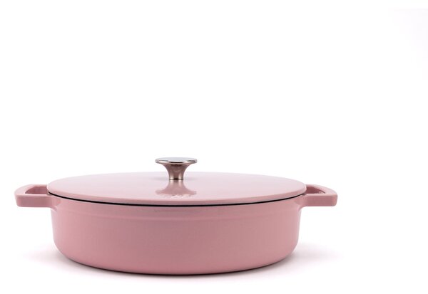 Elmich Smaltovaný litinový nízký hrnec Ember 28 cm - růžová