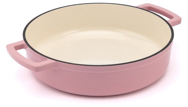 Elmich Smaltovaný litinový nízký hrnec Ember 28 cm - růžová