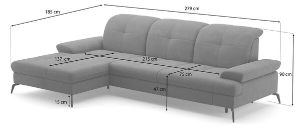 ROHOVÁ SEDAČKA, textil, šedohnědá Sit & More - Sedací soupravy, Online Only