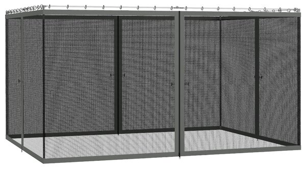 Moskytiéry Outsunny pro altán 3 × 4 m, stan nebo pavilon – balení 4 zipových panelů s upevňovacími háčky – nylon/polyester | Aosom