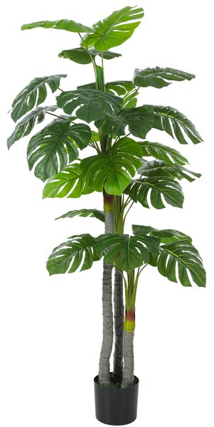 HOMCOM Umělá monstera 150 cm — realistický kmen a větve, 20 velkých listů, včetně květináče | Aosom