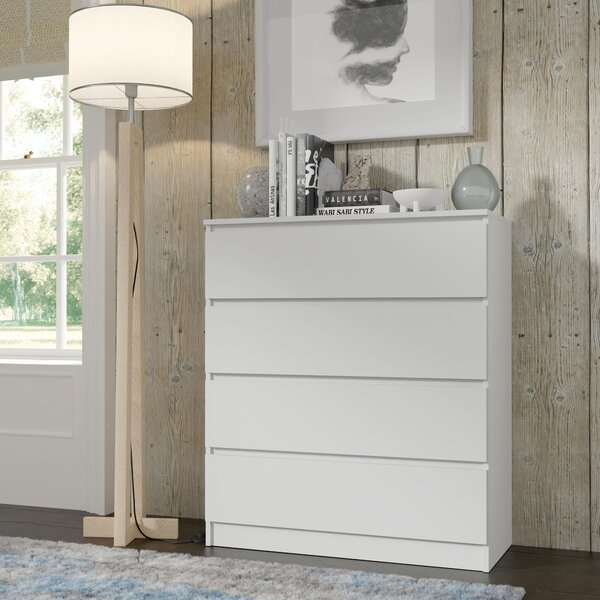 Komoda MAJA S4 90 cm Weiß Matt Sideboard Highboard