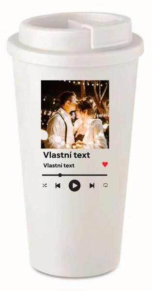 Personalizovaný cestovní termohrnek s motivem přehrávače