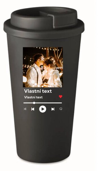 Personalizovaný cestovní termohrnek s motivem přehrávače