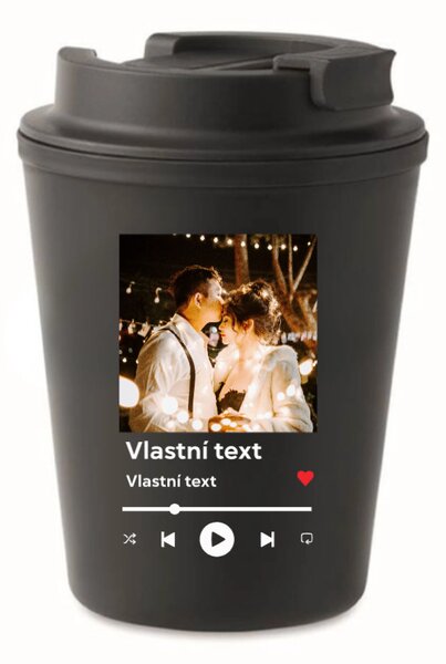 Personalizovaný cestovní termohrnek s motivem přehrávače