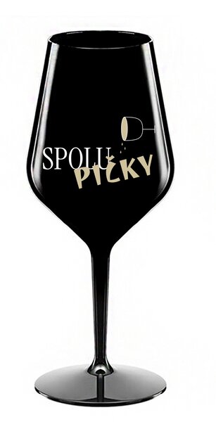 SPOLUPIČKY - černá nerozbitná sklenice na víno 470 ml