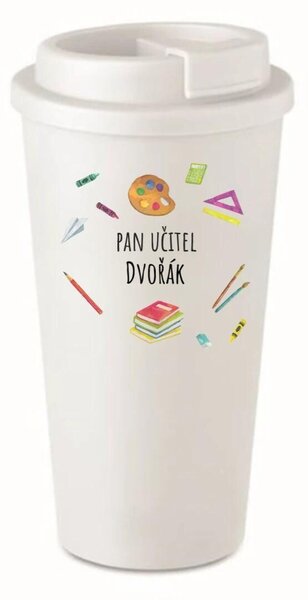 Personalizovaný cestovní termohrnek pro paní učitelku/pana učitele (pomůcky)