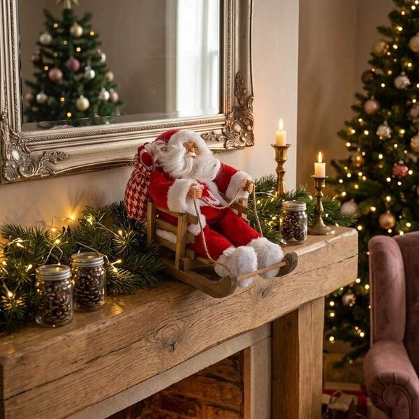 Vánoční dekorace Santa Claus na saních