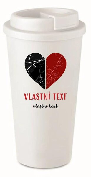 Personalizovaný cestovní termohrnek - Dvě místa, jedno srdce