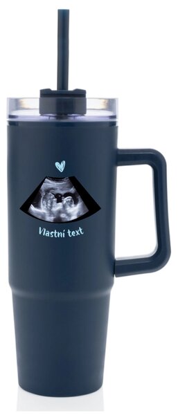 Personalizovaná cestovní termoska s průhledným víčkem s ultrazvukem