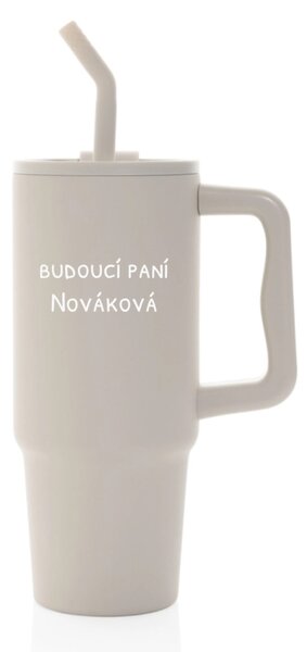 Personalizovaná nerezová termoska s barevným víčkem - budoucí paní