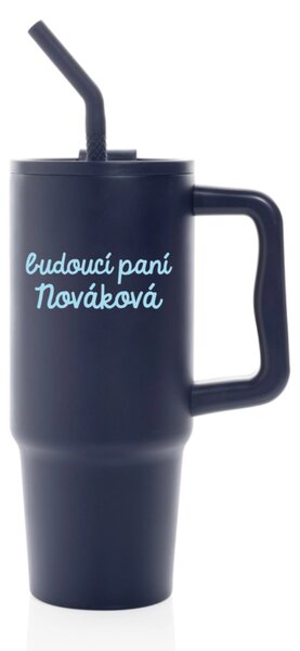 Personalizovaná nerezová termoska s barevným víčkem - budoucí paní