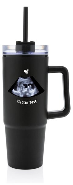 Personalizovaná cestovní termoska s průhledným víčkem s ultrazvukem