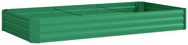 Outsunny venkovní vyvýšený záhon — obdélníkový záhon s bezpečným okrajem a otevřeným dnem pro květiny a bylinky, 240 × 120 × 30 cm | Aosom