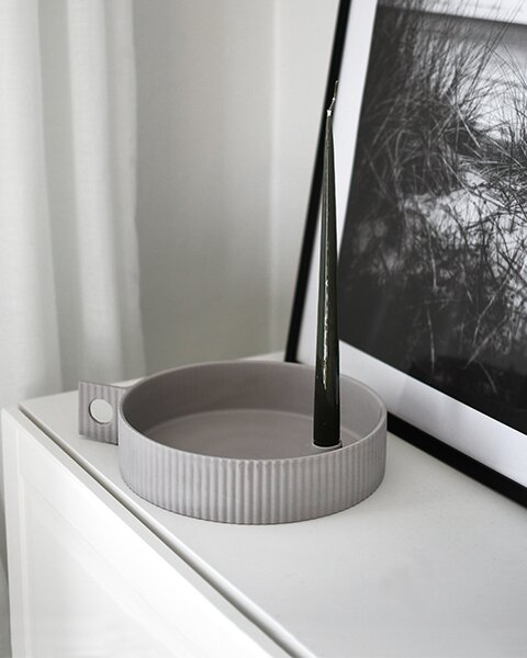 Storefactory Scandinavia Keramický svícen Lidaby Large - Light Grey SF287