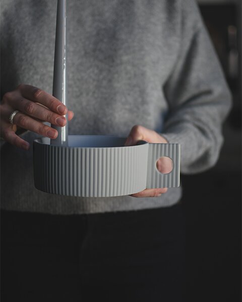 Storefactory Scandinavia Keramický svícen Lidaby Small - Light Grey SF288