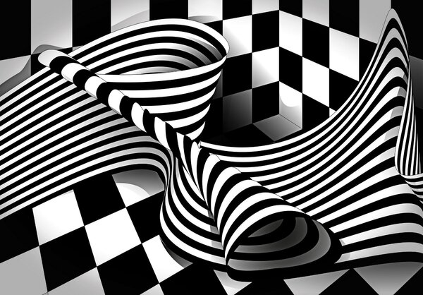 Postershop Fototapeta vliesová: Černobílá iluze - 254x184 cm
