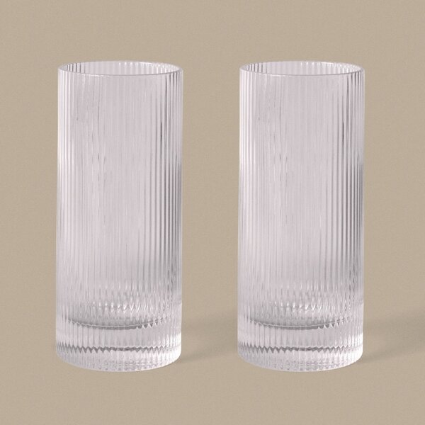 Vysoké sklenice Ripple Clear 480 ml – set 2 ks
