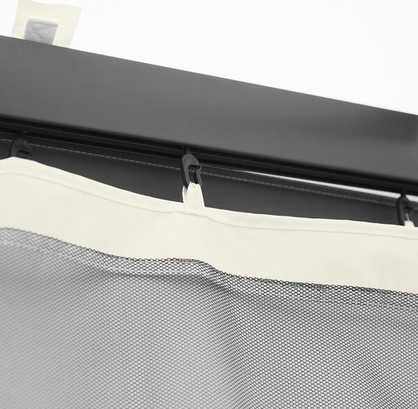 Outsunny Mosquito Nets for Gazebo/Canopy/Pavilion 3 x 3 m - Set of 4 Zippered Panels + Attachment Hooks - Polyester/Nylon | Aosom