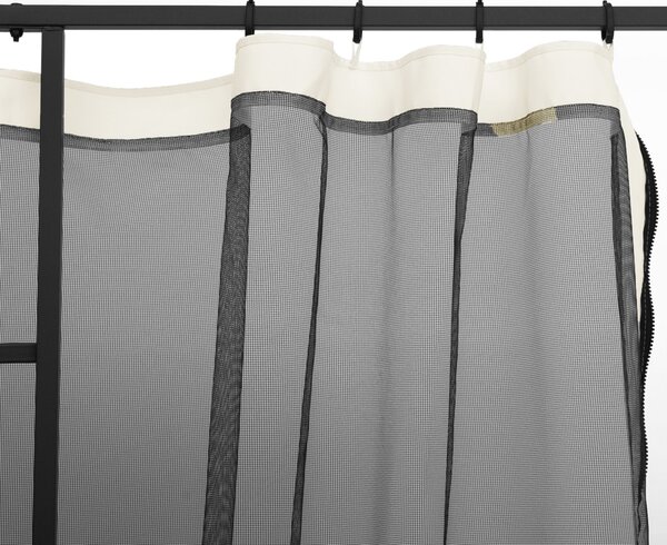 Outsunny Mosquito Nets for Gazebo/Canopy/Pavilion 3 x 3 m - Set of 4 Zippered Panels + Attachment Hooks - Polyester/Nylon | Aosom