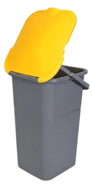 BELLI e FORTI s.r.l. Belli E Forti koš na tříděný odpad PREMI, šedý, plast, žluté víko, 24 L