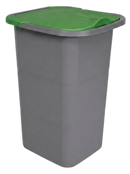 BELLI e FORTI s.r.l. Belli E Forti koš na tříděný odpad PREMI, šedý, plast, zelené víko, 24 L