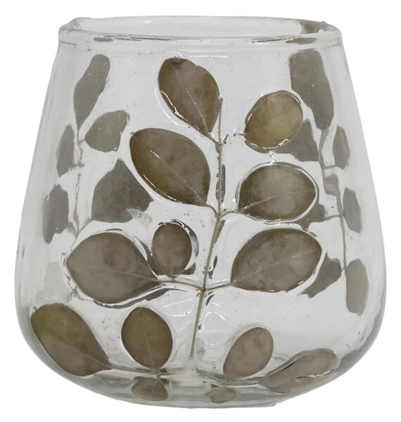 Skleněný svícen Dried Leaves