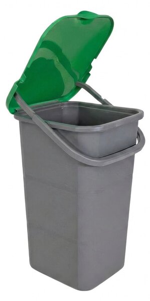 BELLI e FORTI s.r.l. Belli E Forti koš na tříděný odpad PREMI, šedý, plast, zelené víko, 24 L