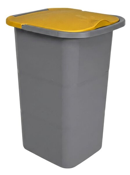 BELLI e FORTI s.r.l. Belli E Forti koš na tříděný odpad PREMI, šedý, plast, žluté víko, 24 L
