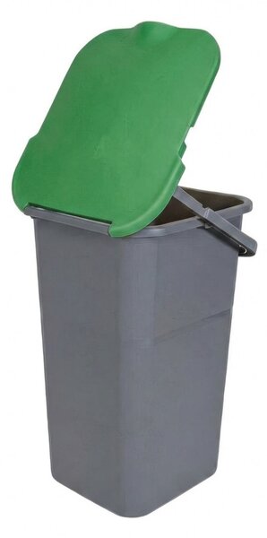 BELLI e FORTI s.r.l. Belli E Forti koš na tříděný odpad PREMI, šedý, plast, zelené víko, 24 L