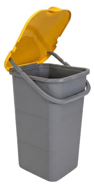 BELLI e FORTI s.r.l. Belli E Forti koš na tříděný odpad PREMI, šedý, plast, žluté víko, 24 L