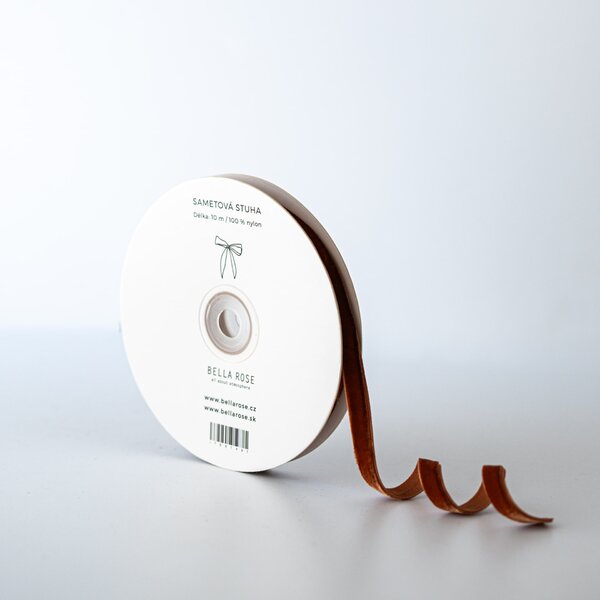 Sametová stuha 1 cm – Chestnut (10 m)